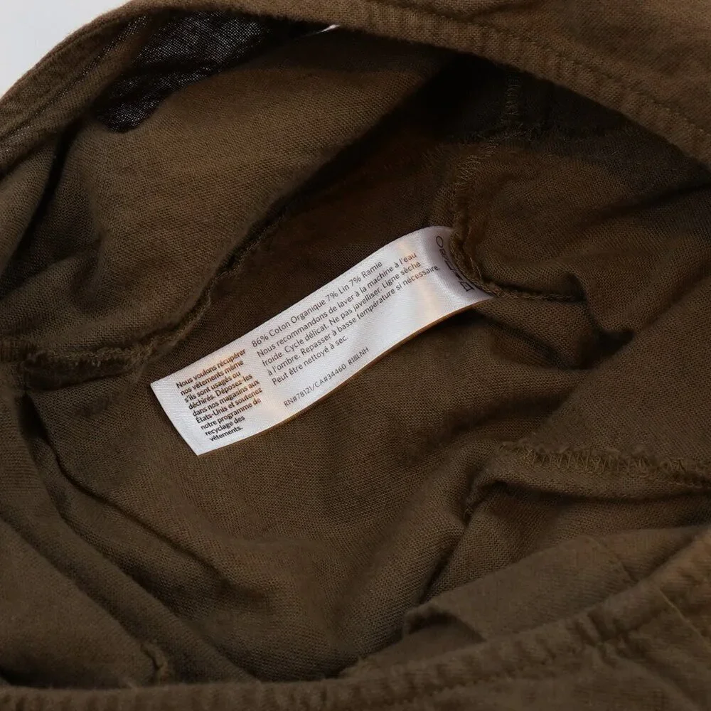 Eileen Fisher System Organic Cotton Crepe Jumpsuit Olive Green - Size Medium - Picture 4 of 6